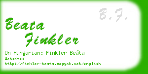beata finkler business card